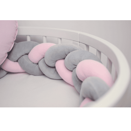 Bettschlange geflochten "zopf" rosa Bettumrandung Groß über 2 meter 