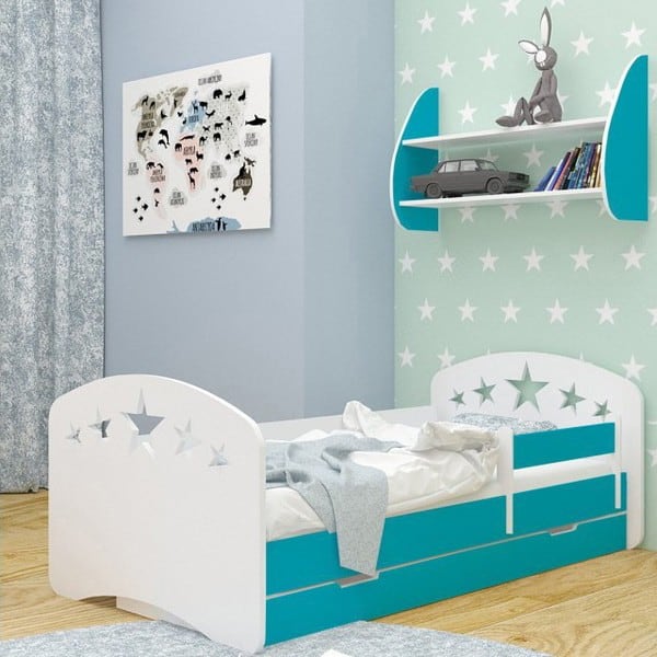 Zusatz für Kinderzimmer Kinderbett Stern geformt Plüschkissen 1 STK Blau 