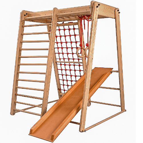 Klettergerüst Kletterturm mit Kletternetz Kletterwand Leiter Spielturm für Kinde 